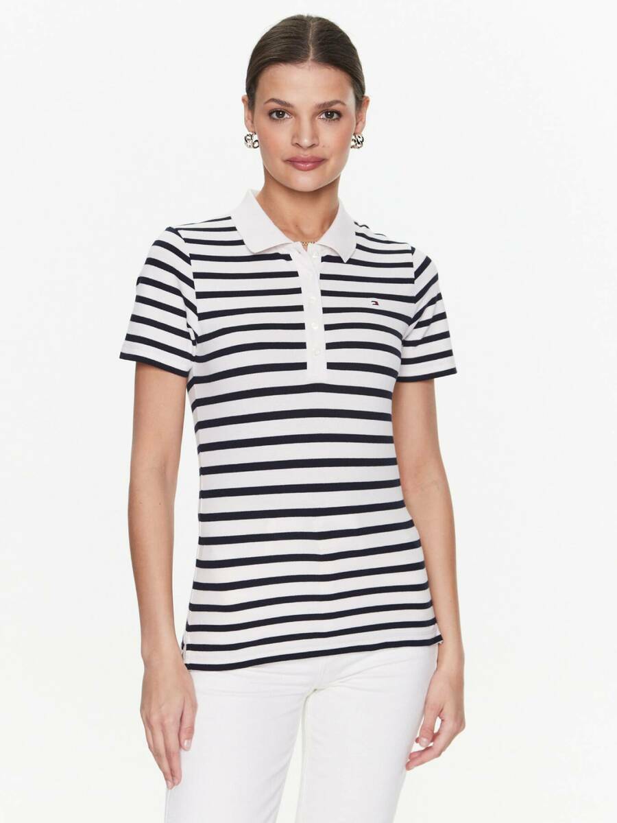 Levně Tommy Hilfiger dámské pruhované polo - XL (0FA)