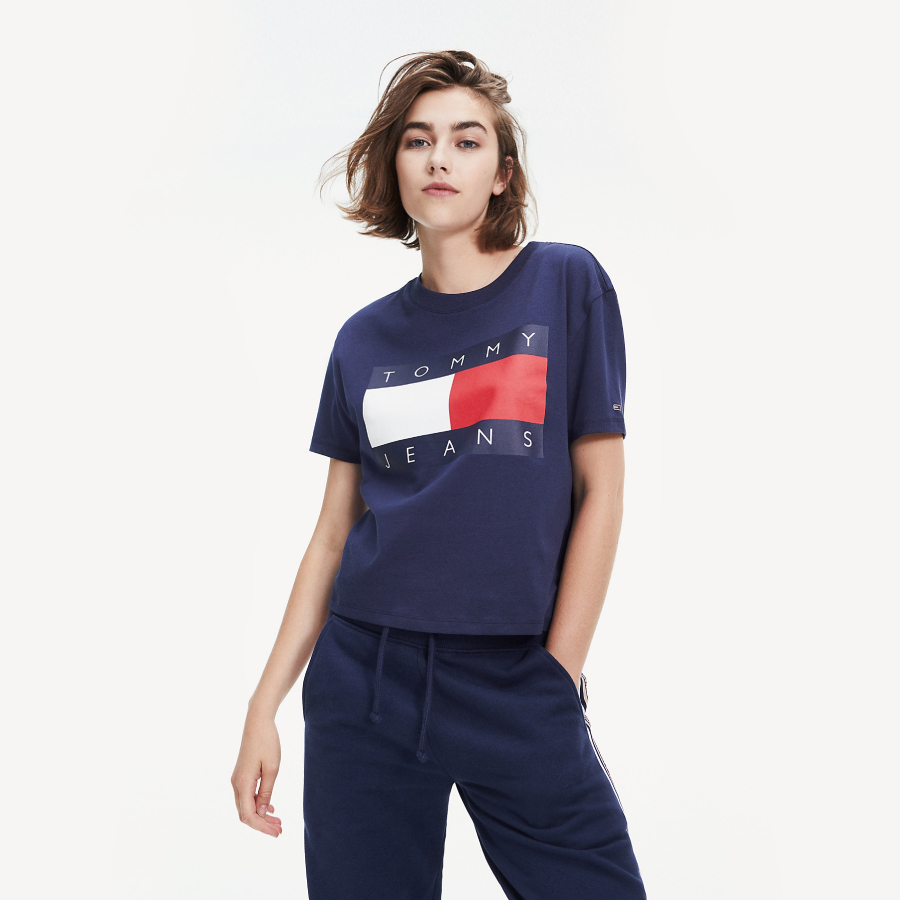 Tommy Hilfiger dámské tmavě modré tričko Tommy Mode.cz