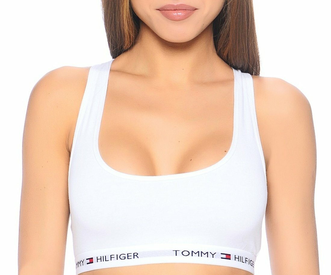 Tommy Hilfiger dámská bílá sportovní podprsenka Iconic vel. XL - XL (100)