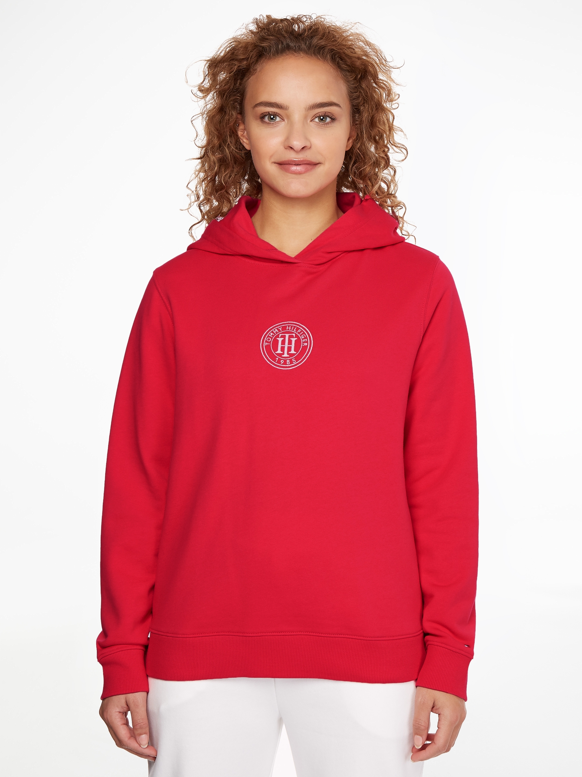 Tommy Hilfiger dámská růžová mikina s kapucí