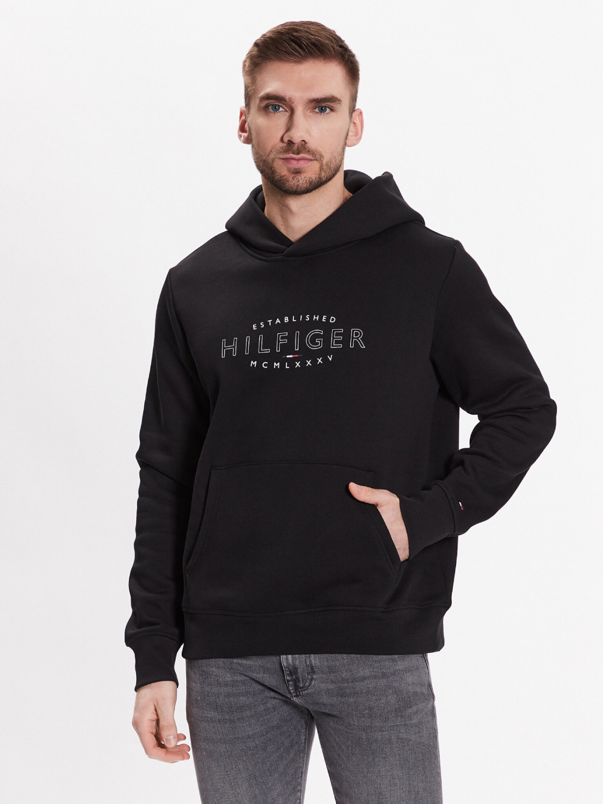 Tommy Hilfiger pánská černá mikina - XL (BDS)