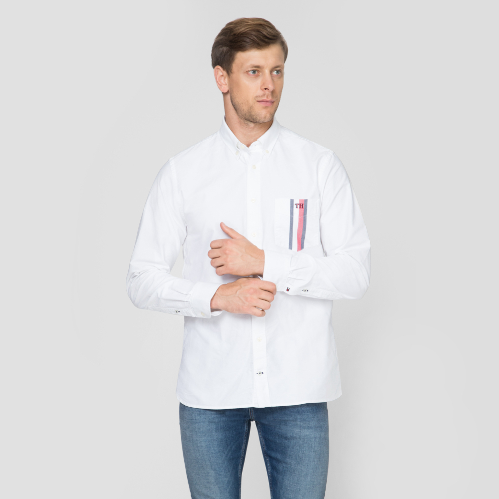 Tommy Hilfiger pánská bílá košile Pocket - M (902)
