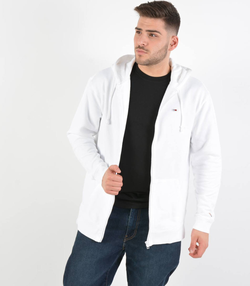 Tommy Hilfiger pánská bílá mikina na zip Classics - L (100)
