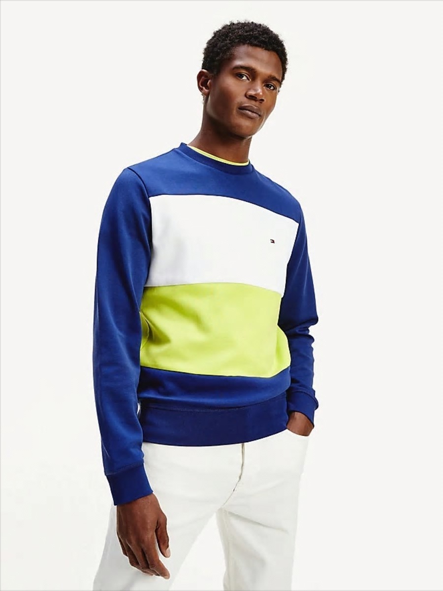 Tommy Hilfiger pánská mikina Colorblock - L (0A4)
