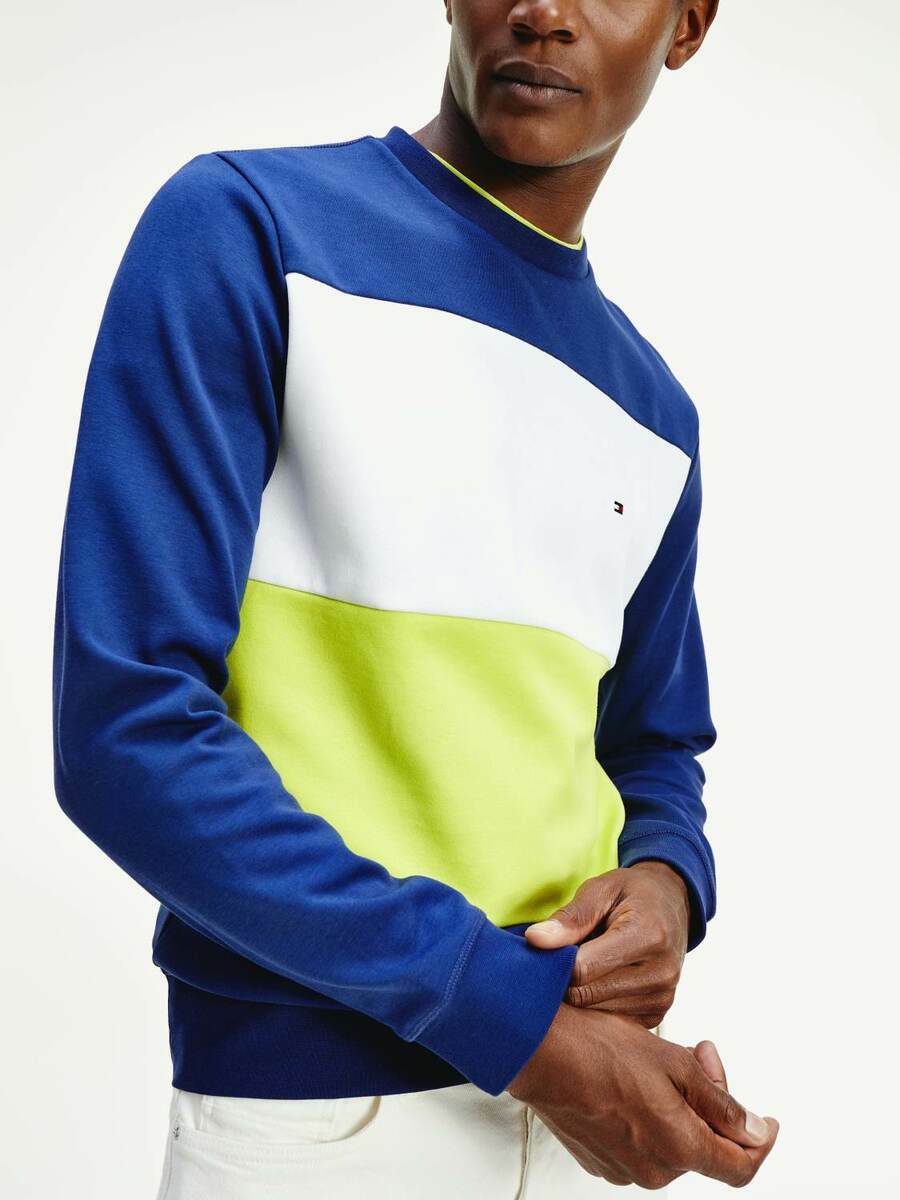 Tommy Hilfiger pánská mikina Colorblock - L (0A4)