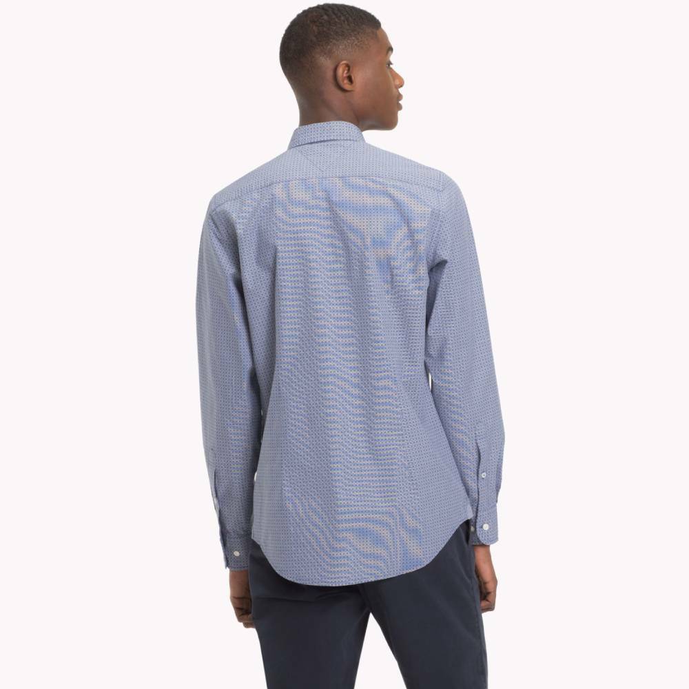 Tommy Hilfiger pánská modrá košile se vzorem - XL (437)