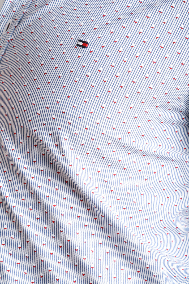 Tommy Hilfiger pánská pruhovaná košile Micro - L (903)