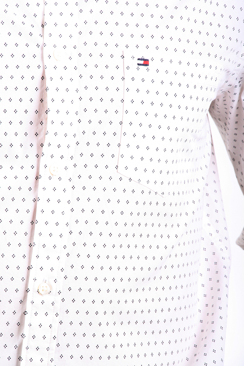 Tommy Hilfiger pánská smetanová košile Argyle Print - L (0K7)