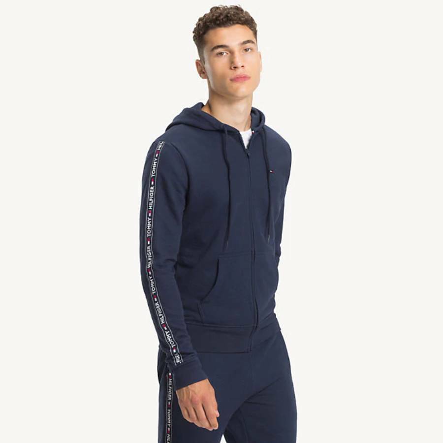 Tommy Hilfiger pánská tmavě modrá mikina s kapucí Hoody - L (416)