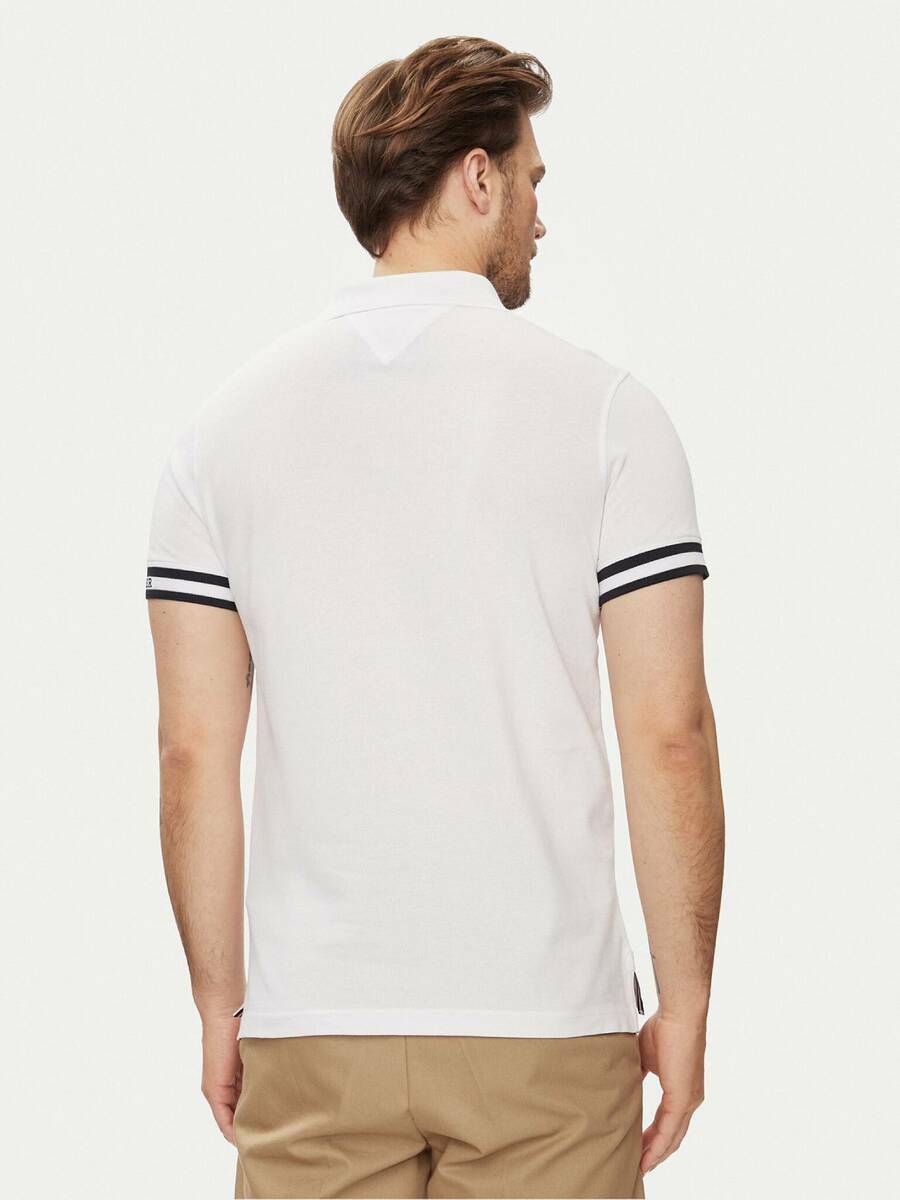 Tommy Hilfiger pánské bílé polo tričko - XXL (YBR)