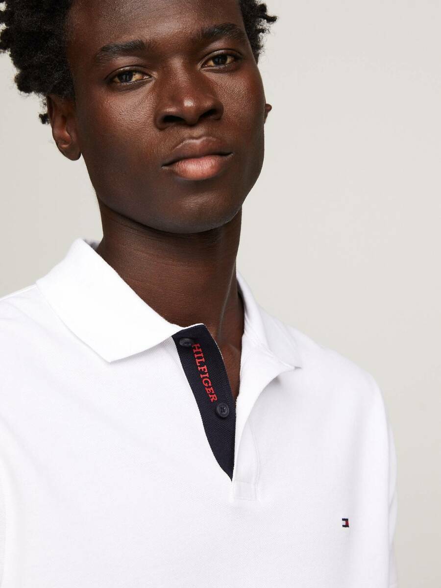 Tommy Hilfiger pánské bílé polo - XXXL (YBR)