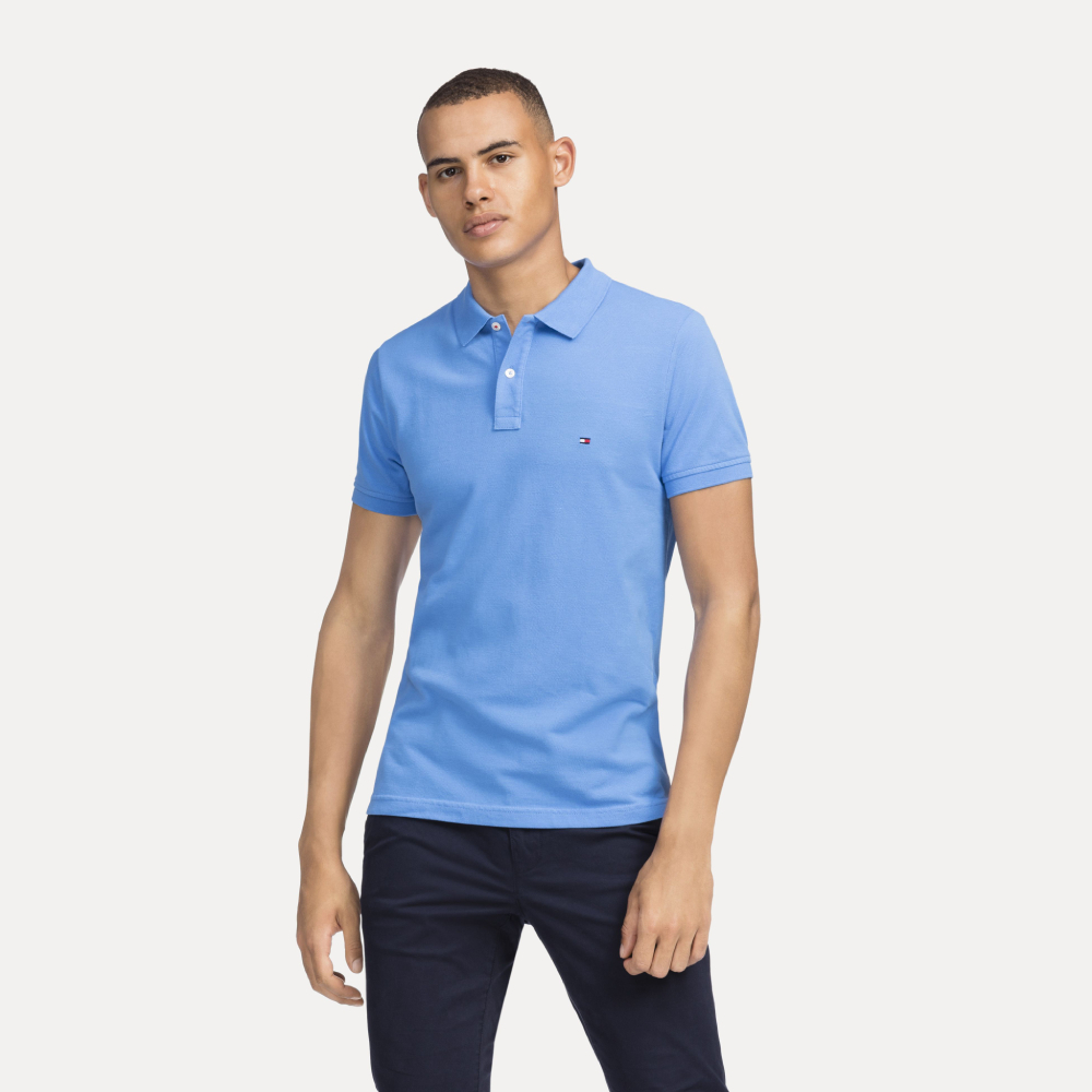 Tommy Hilfiger pánské světle modré polo Global - M (433)