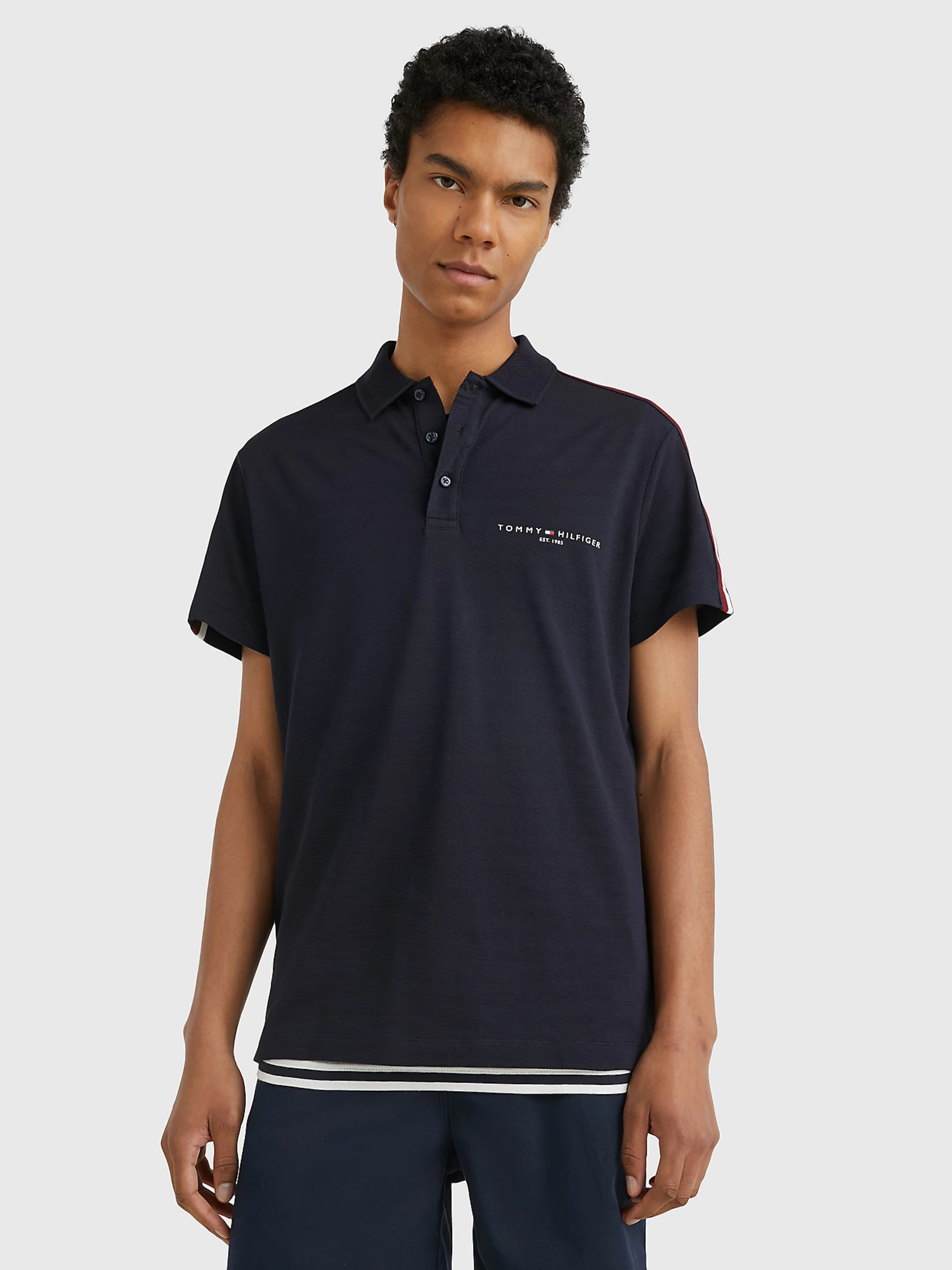 Tommy Hilfiger pánské tmavěmodré polo tričko - XL (DW5)