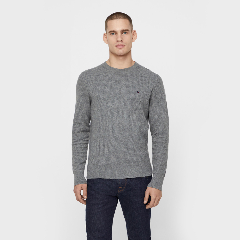 Tommy Hilfiger pánský šedy svetr Mesh - XXL (043)