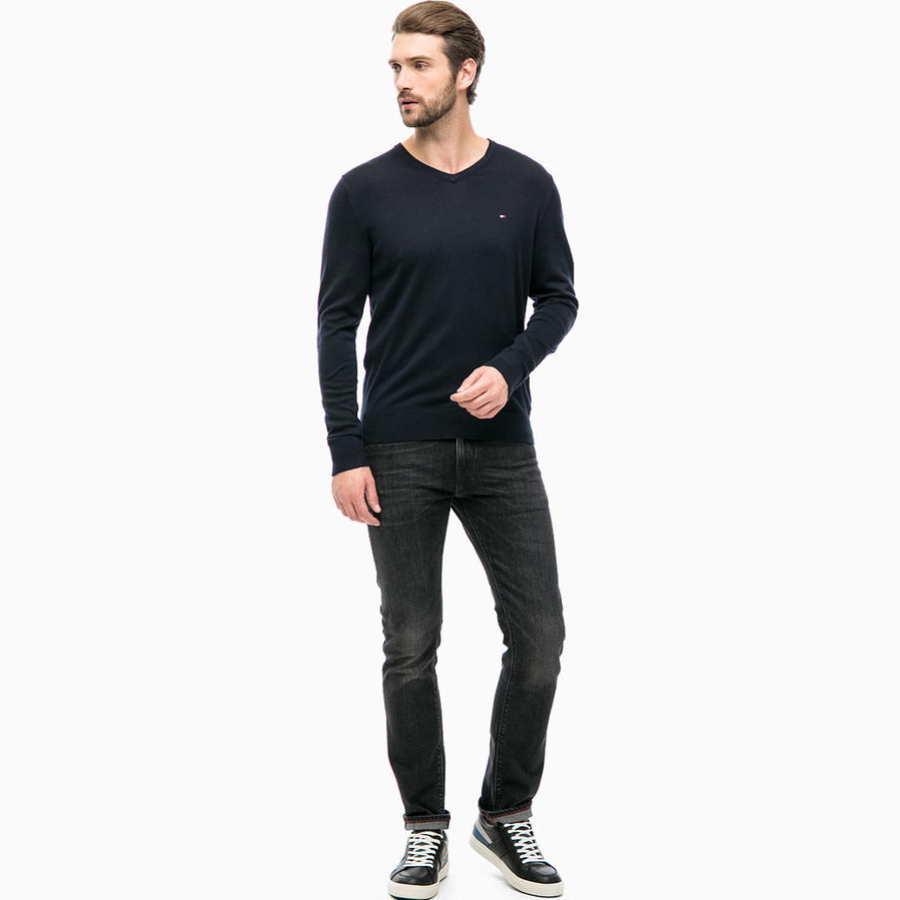 Tommy Hilfiger pánský tmavě modrý svetr - S (403)