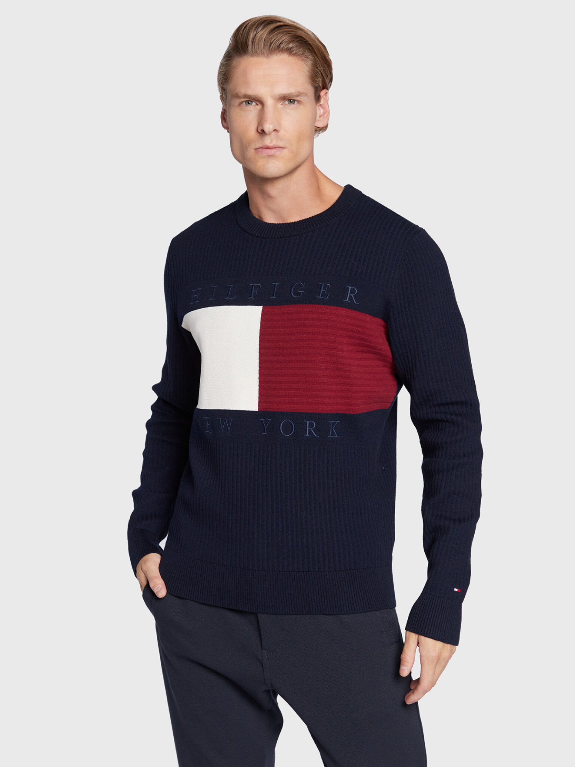 Tommy Hilfiger pánský tmavě modrý svetr