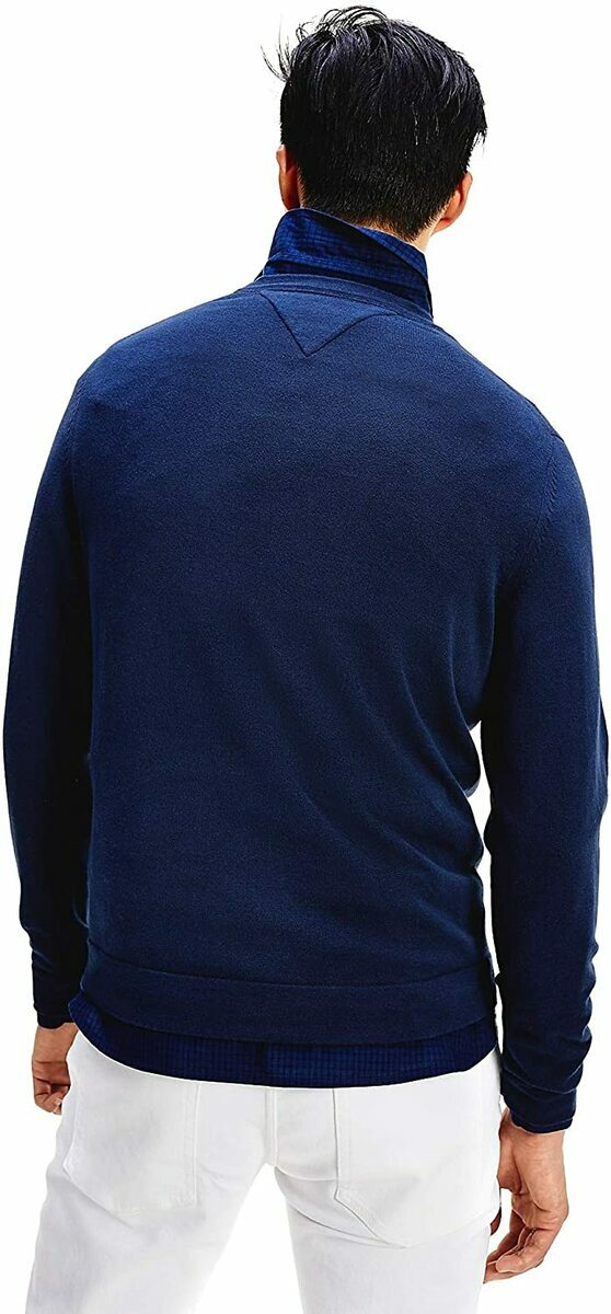 Tommy Hilfiger pánský tmavě modrý svetr Double - L (CUN)