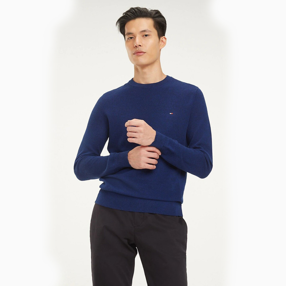 Tommy Hilfiger pánský tmavě modrý svetr Mouline - S (049)