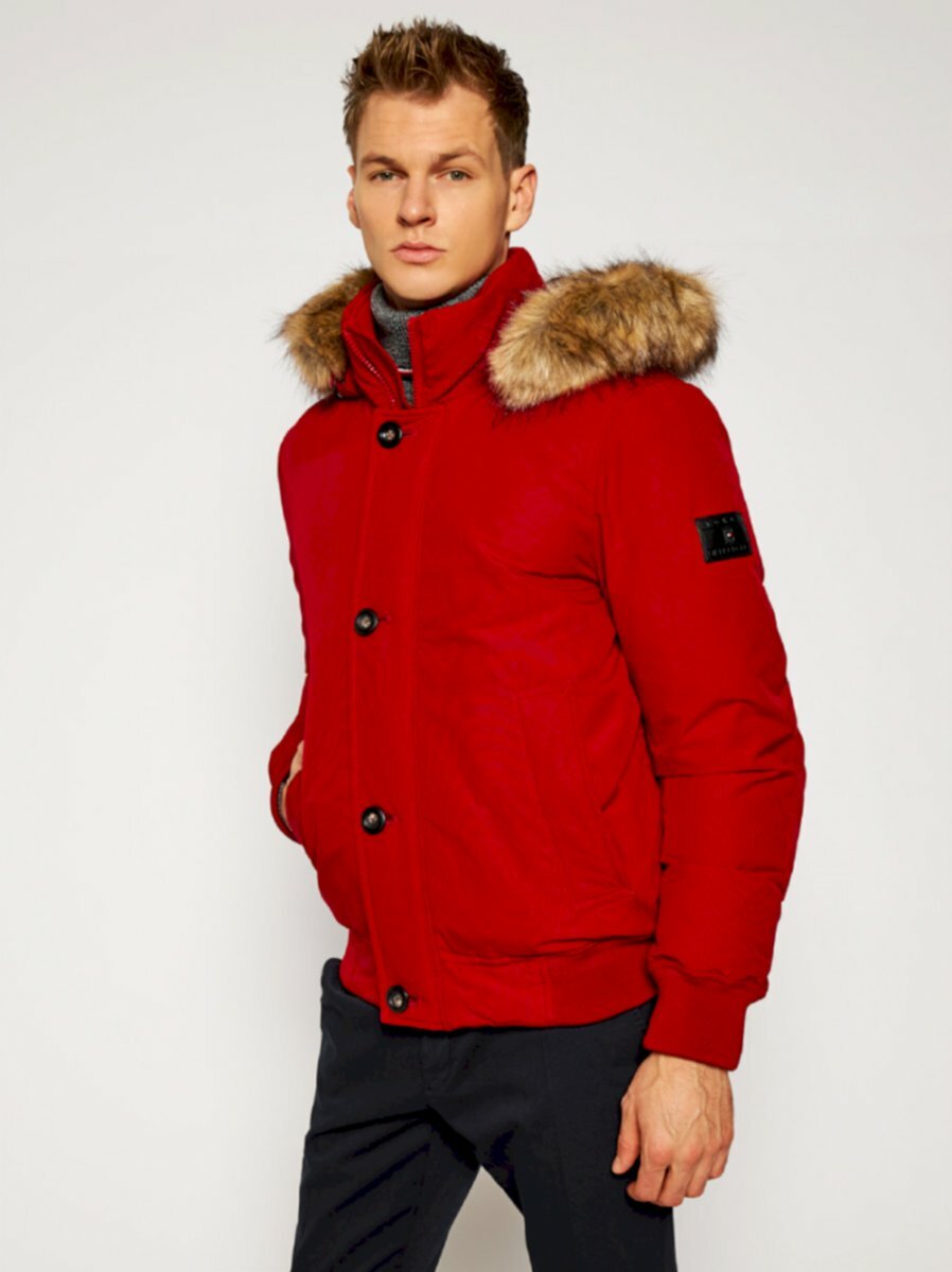 Tommy Hilfiger pánská červená bunda Hampton