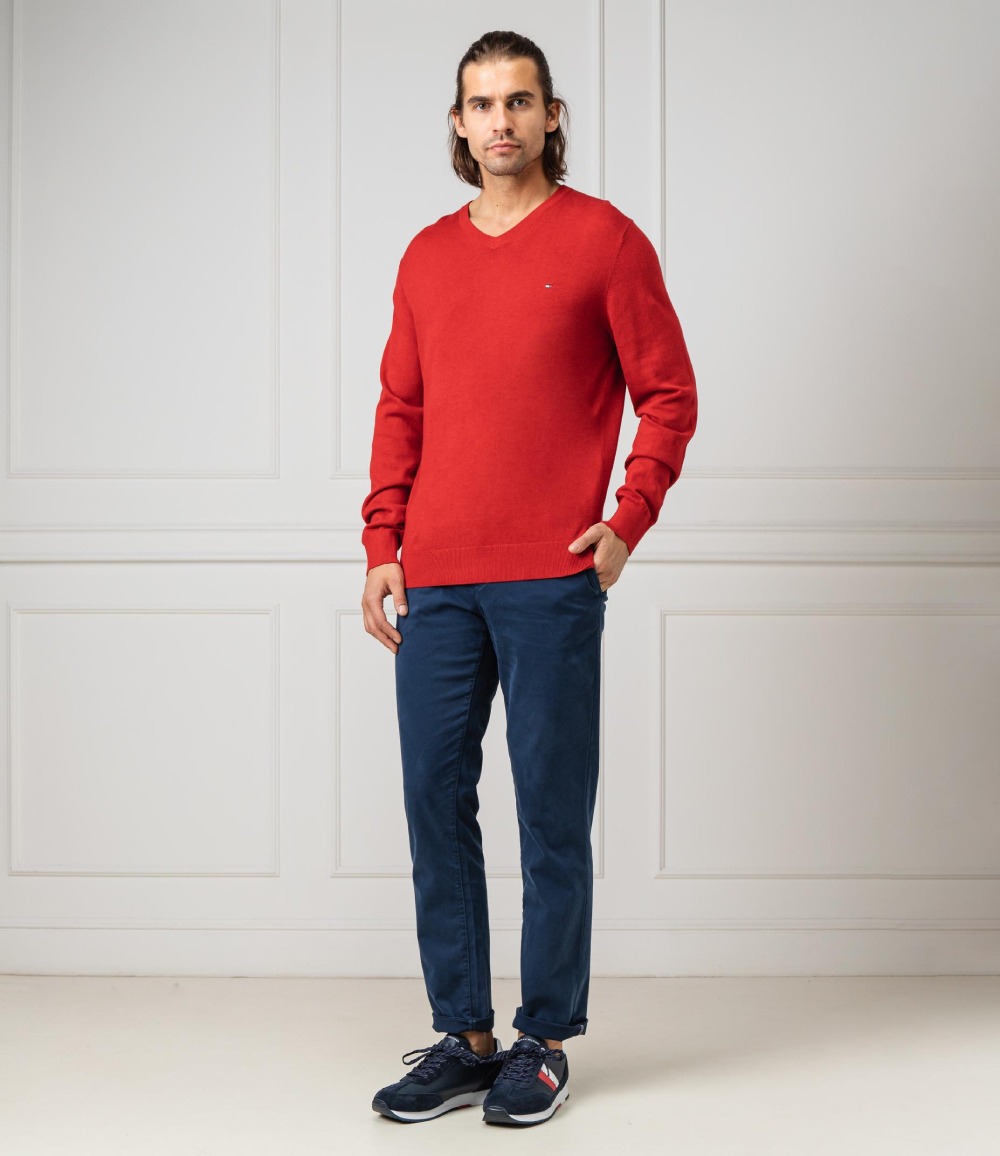 Tommy Hilfiger pánský červený svetr - XL (XTO)