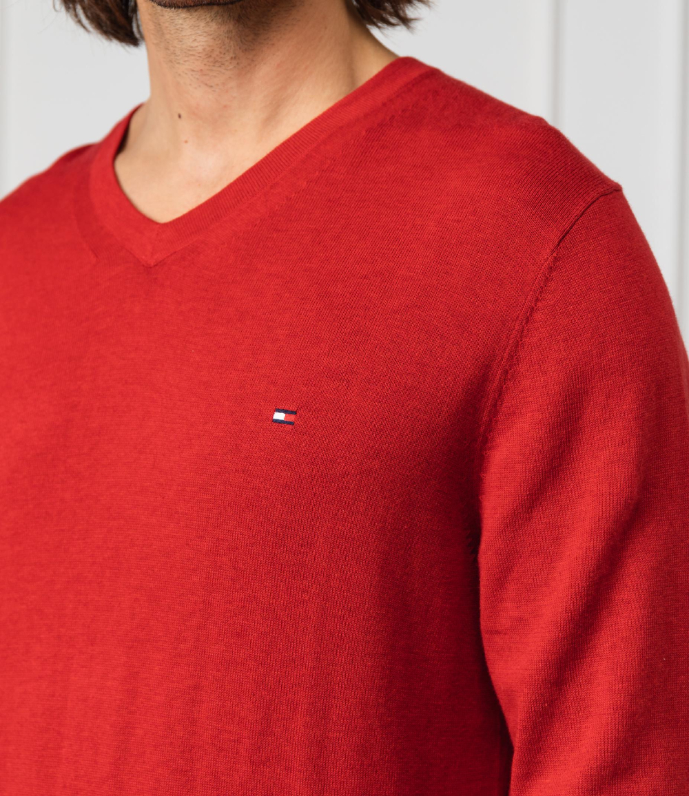 Tommy Hilfiger pánský červený svetr - M (XTO)