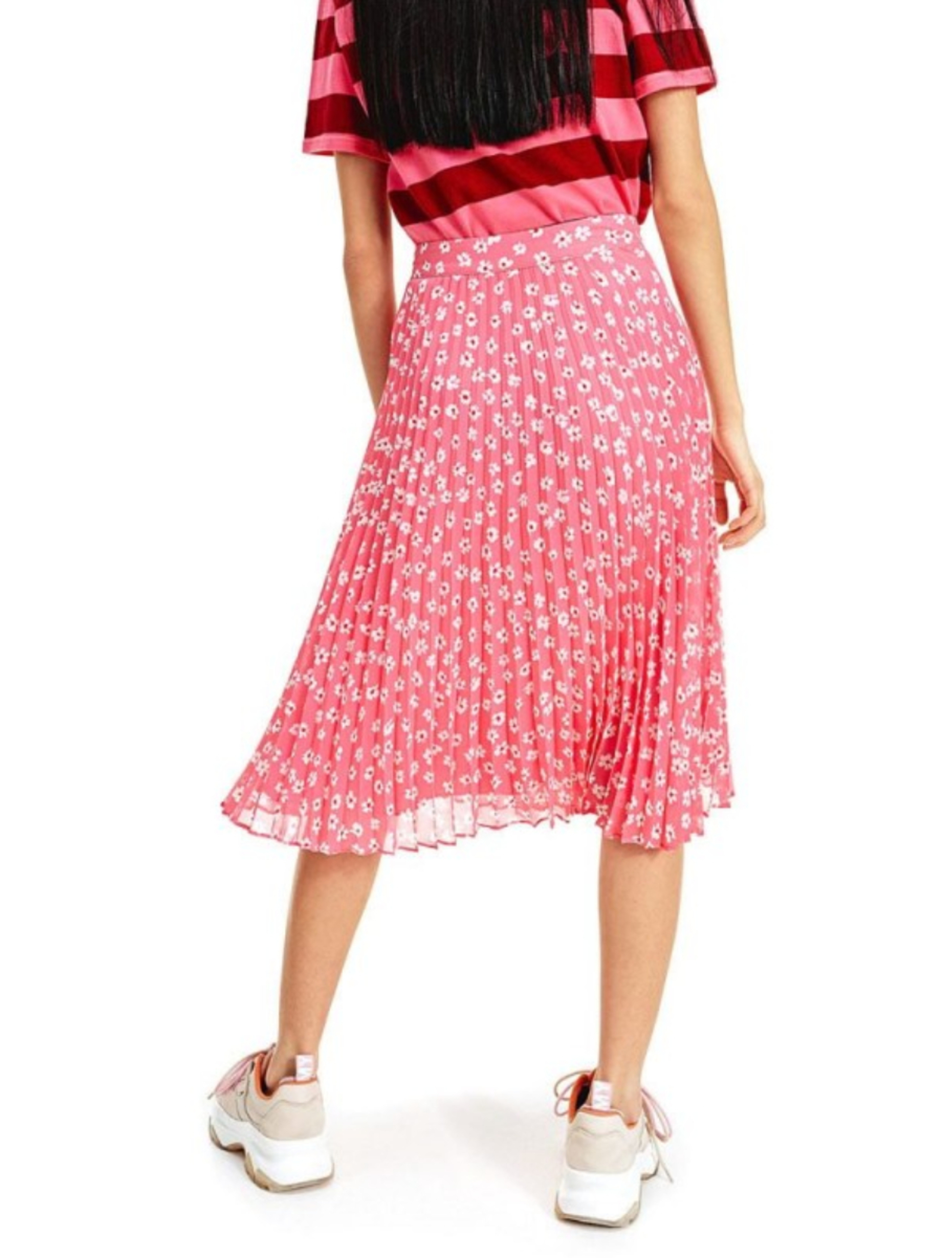 Tommy Jeans dámská růžová květovaná skládaná sukně - XS (0JV)