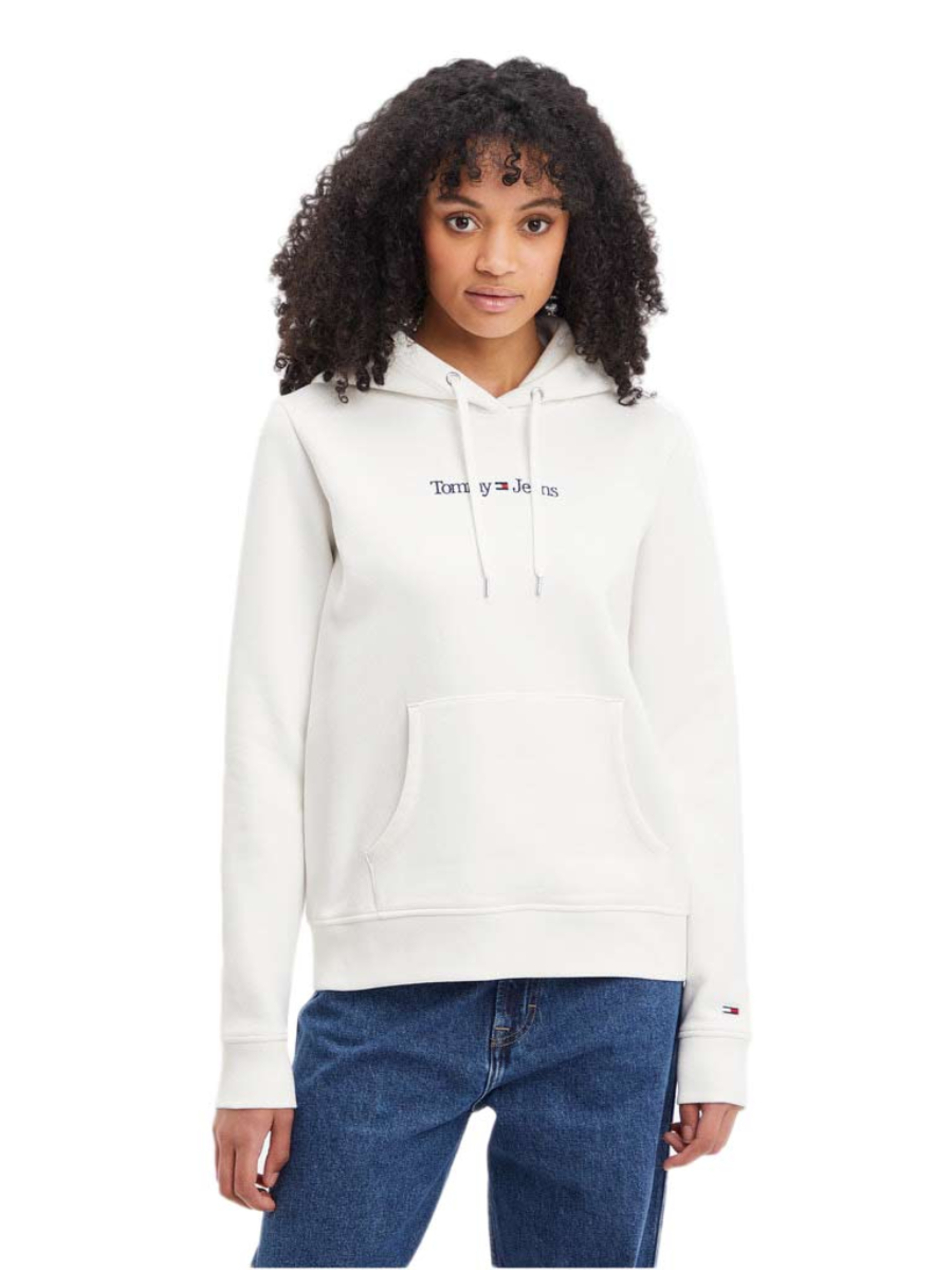 Tommy Jeans dámská smetanová mikina - M (YBL)