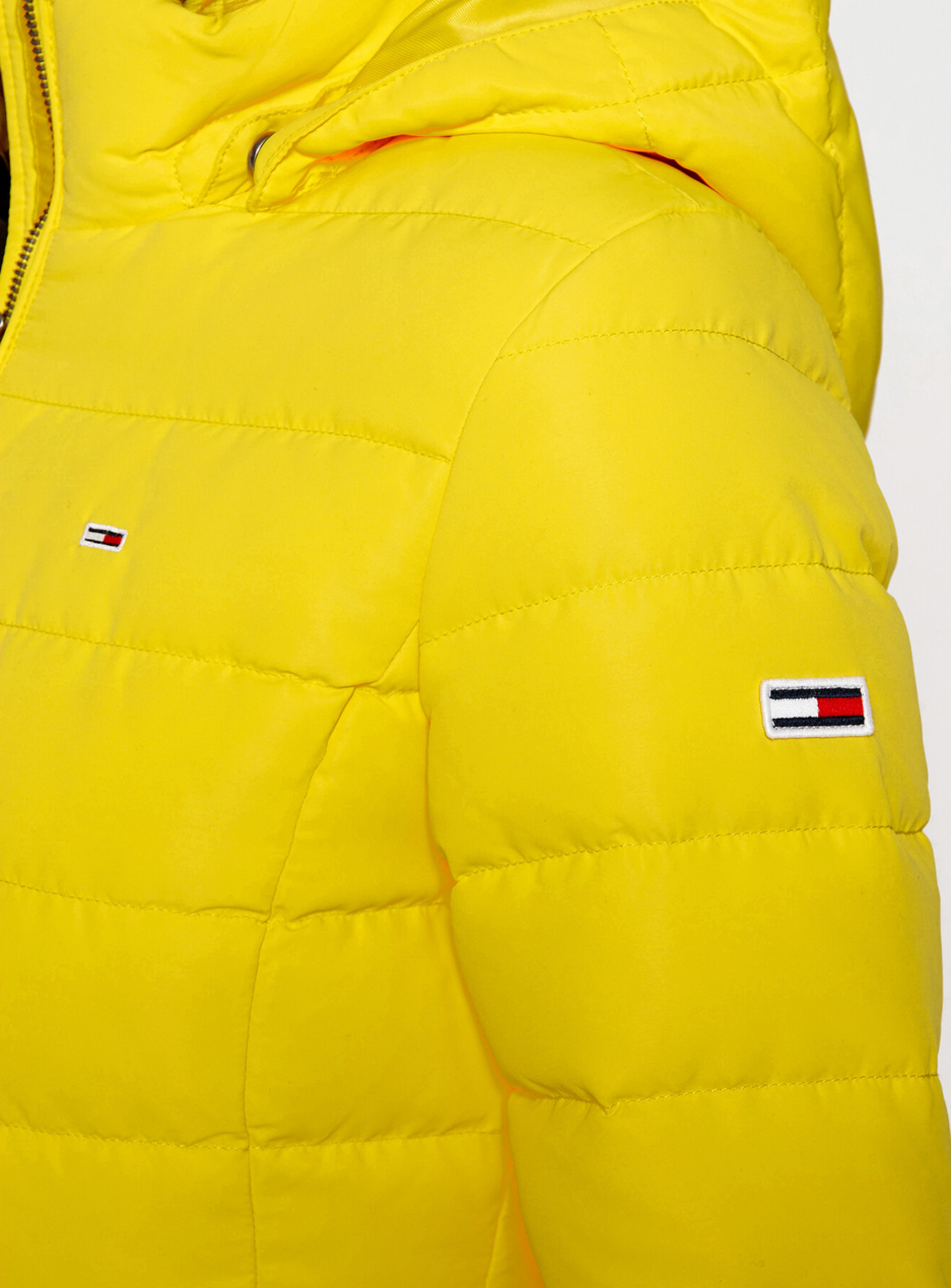 Tommy Jeans dámská žlutá zimní dlouhá bunda - XS (ZGQ)