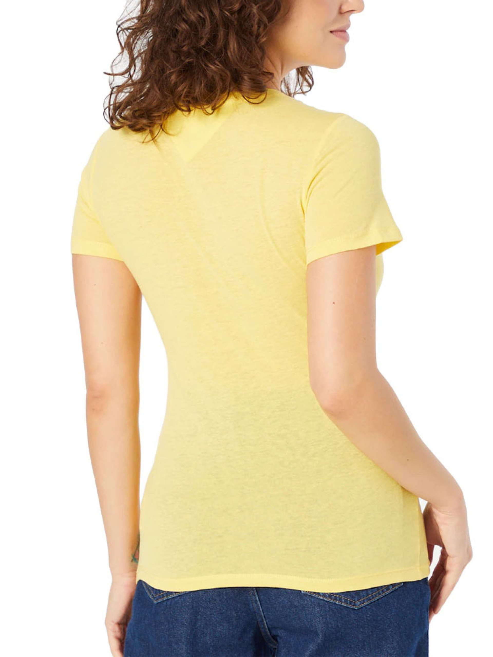 Tommy Jeans dámské žluté tričko - L (ZGF)