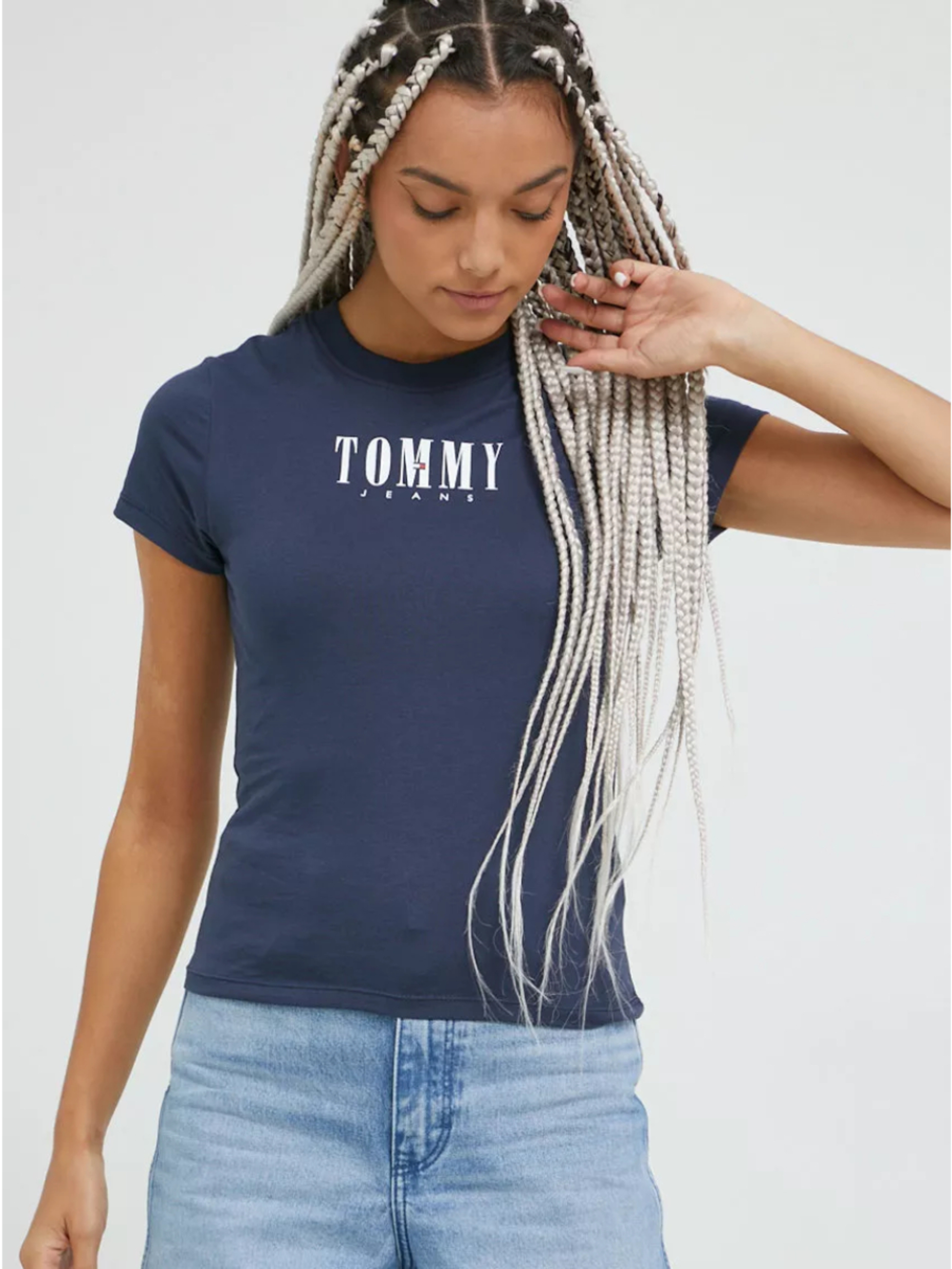 Tommy Jeans dámské modré tričko - L (C87)