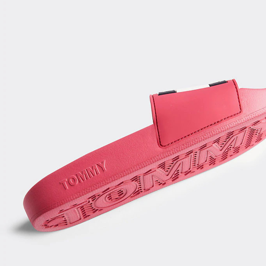 Tommy Jeans dámské sytě růžové pantofle Flag - 37 (XIF)
