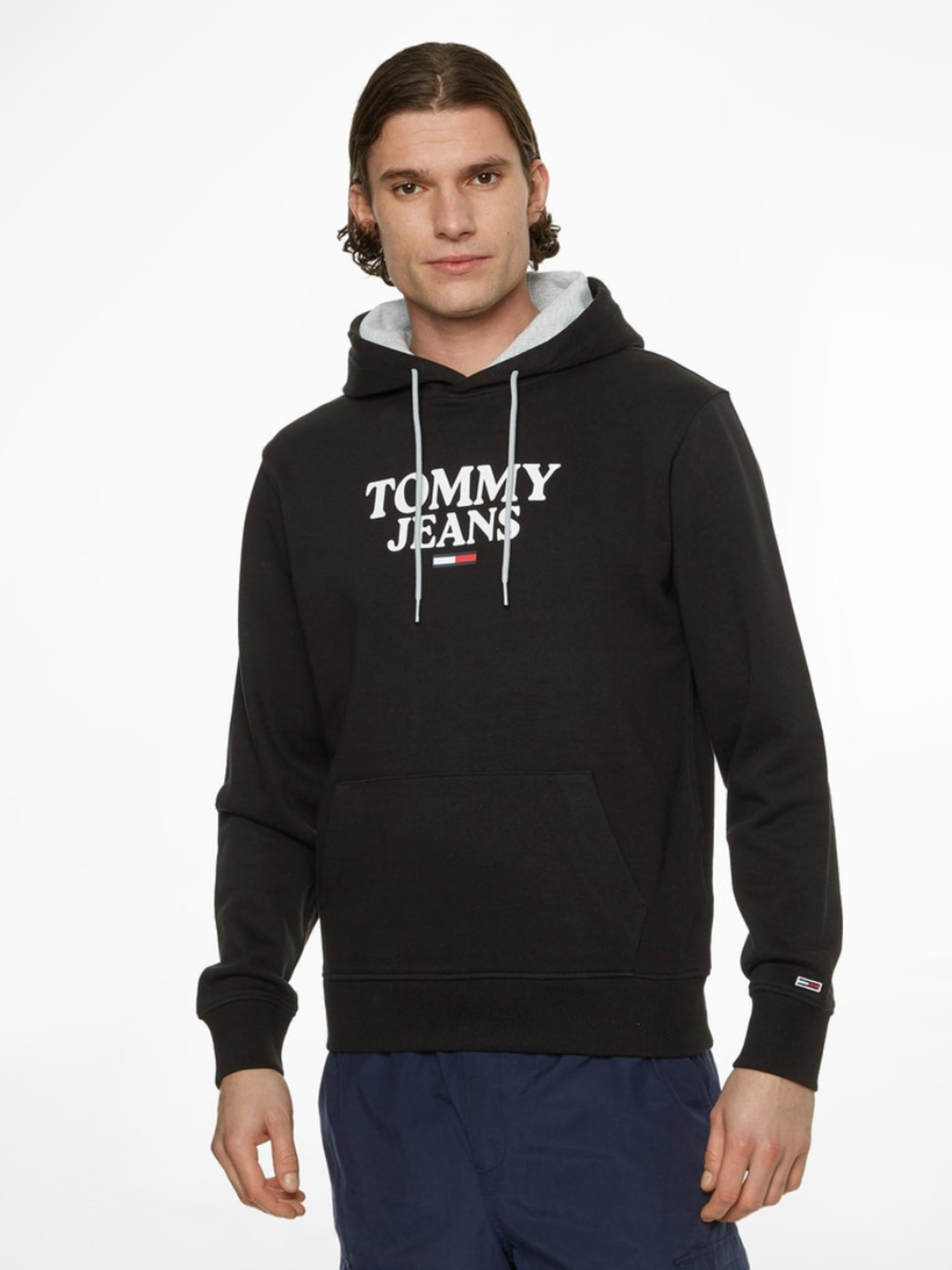Tommy Jeans pánská černá mikina ENTRY HOODIE - XXL (BDS)
