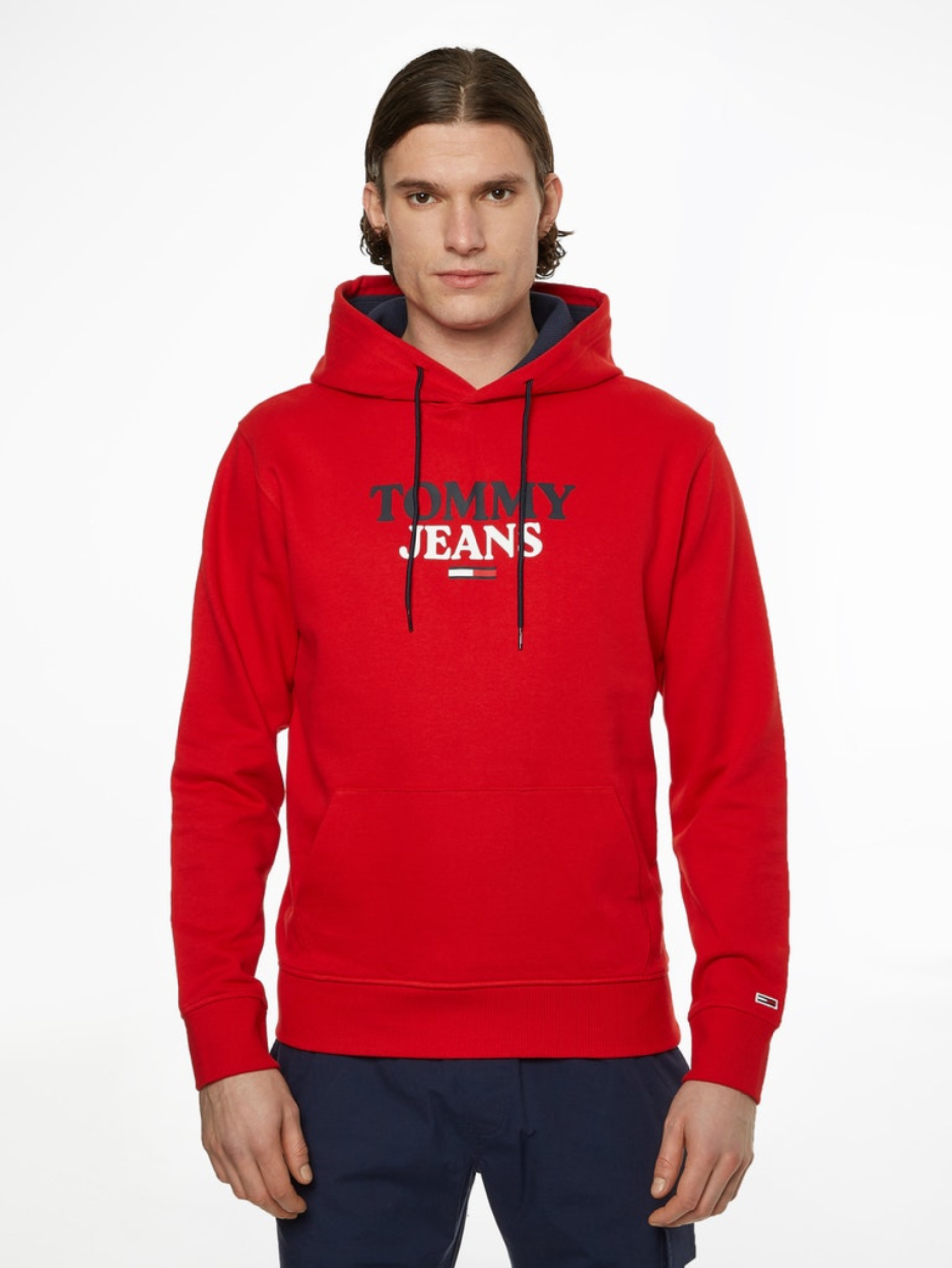 Tommy Jeans pánská červená mikina ENTRY HOODIE