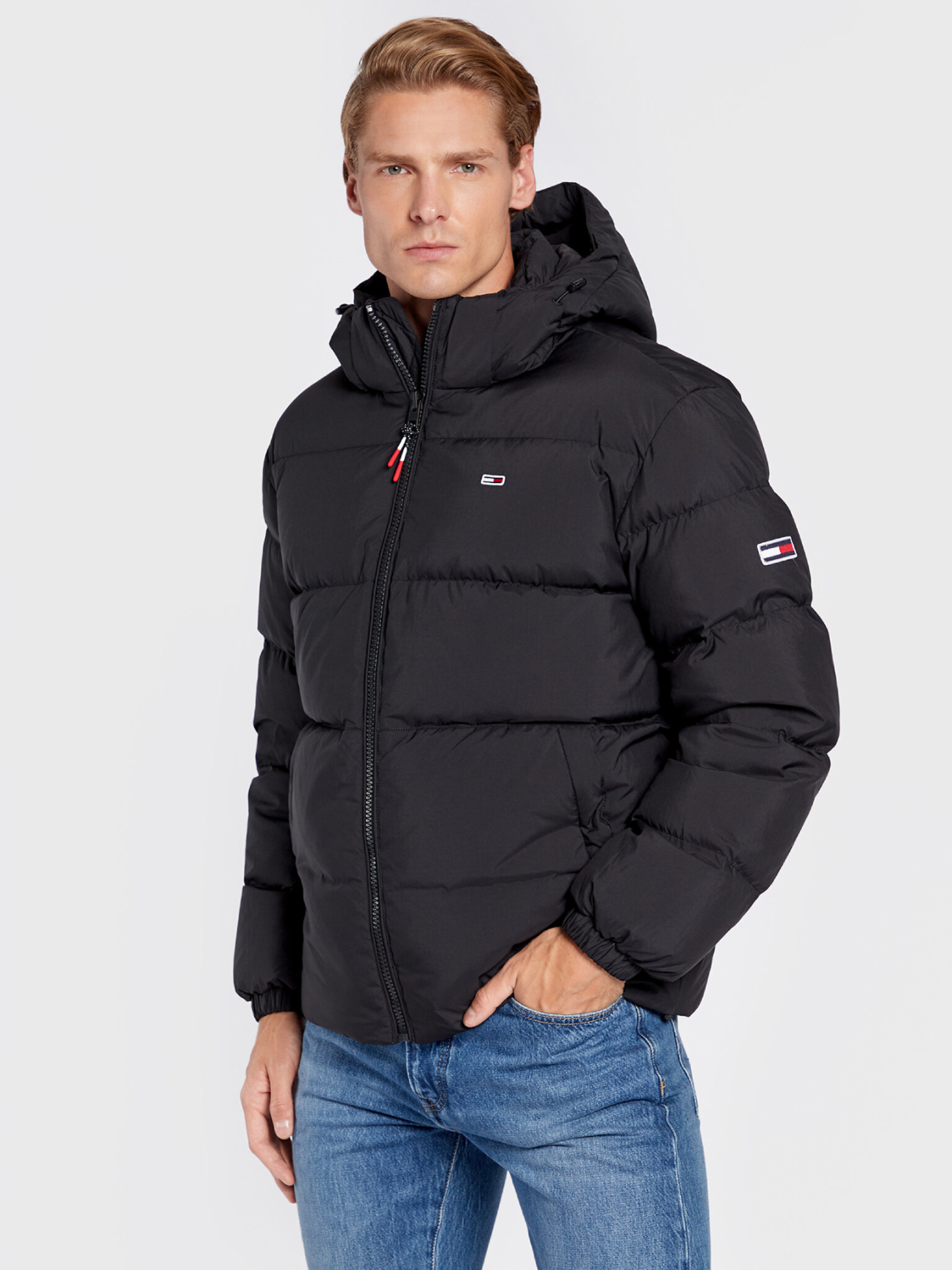 Tommy Jeans pánská černá zimní bunda - XL (BDS)