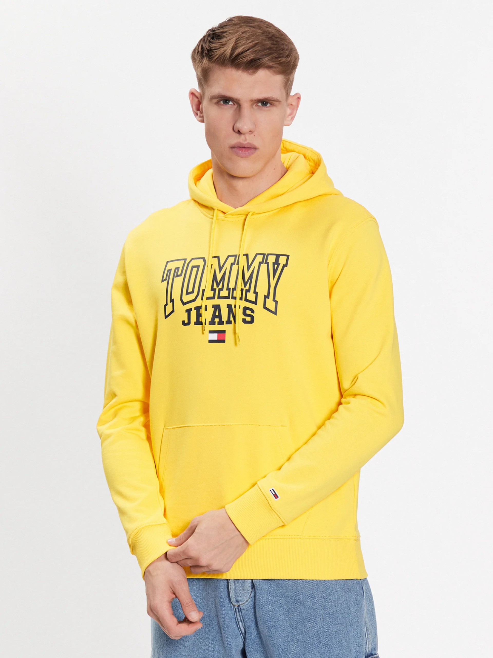 Tommy Jeans pánská žlutá mikina - XL (ZGQ)