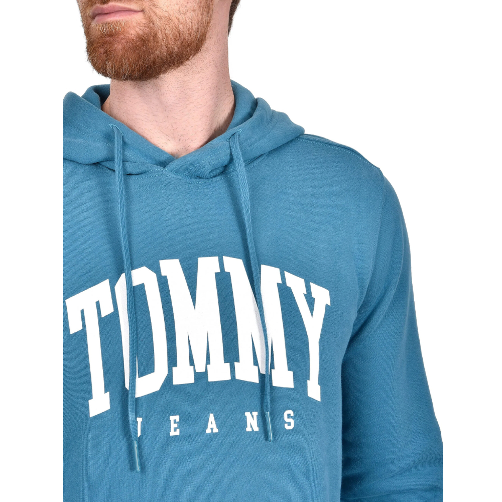 Tommy Jeans pánská modrá mikina Logo Hoodie - L (413)