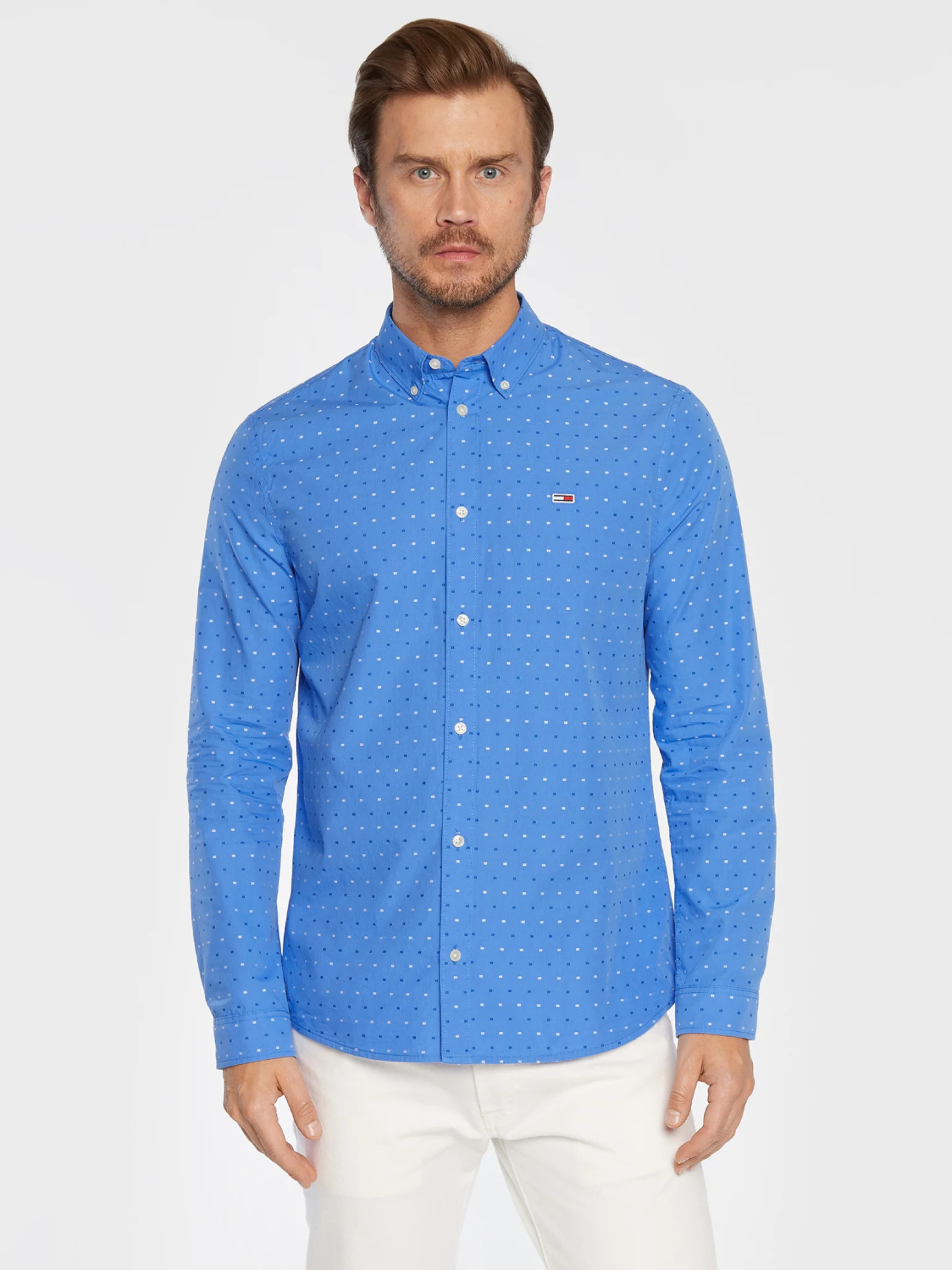 Tommy Jeans pánská světlemodrá košile - L (C4H)