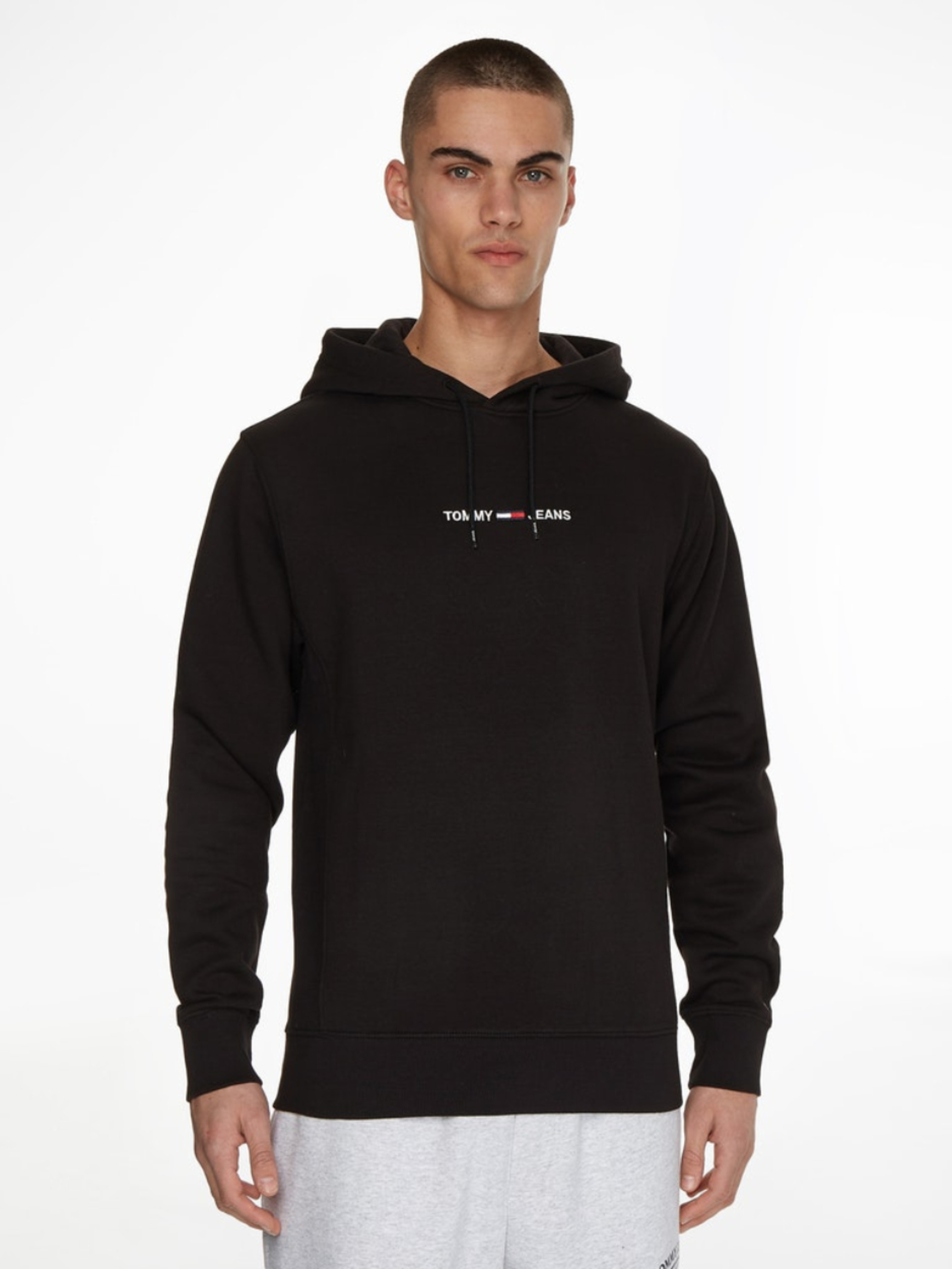 Tommy Jeans pánská černá mikina LOGO HOODIE