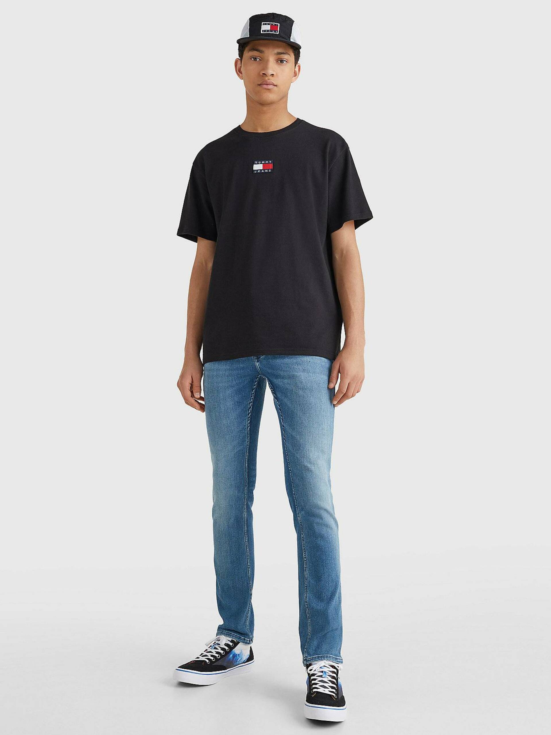Tommy Jeans pánské černé tričko Tommy - M (BDS)