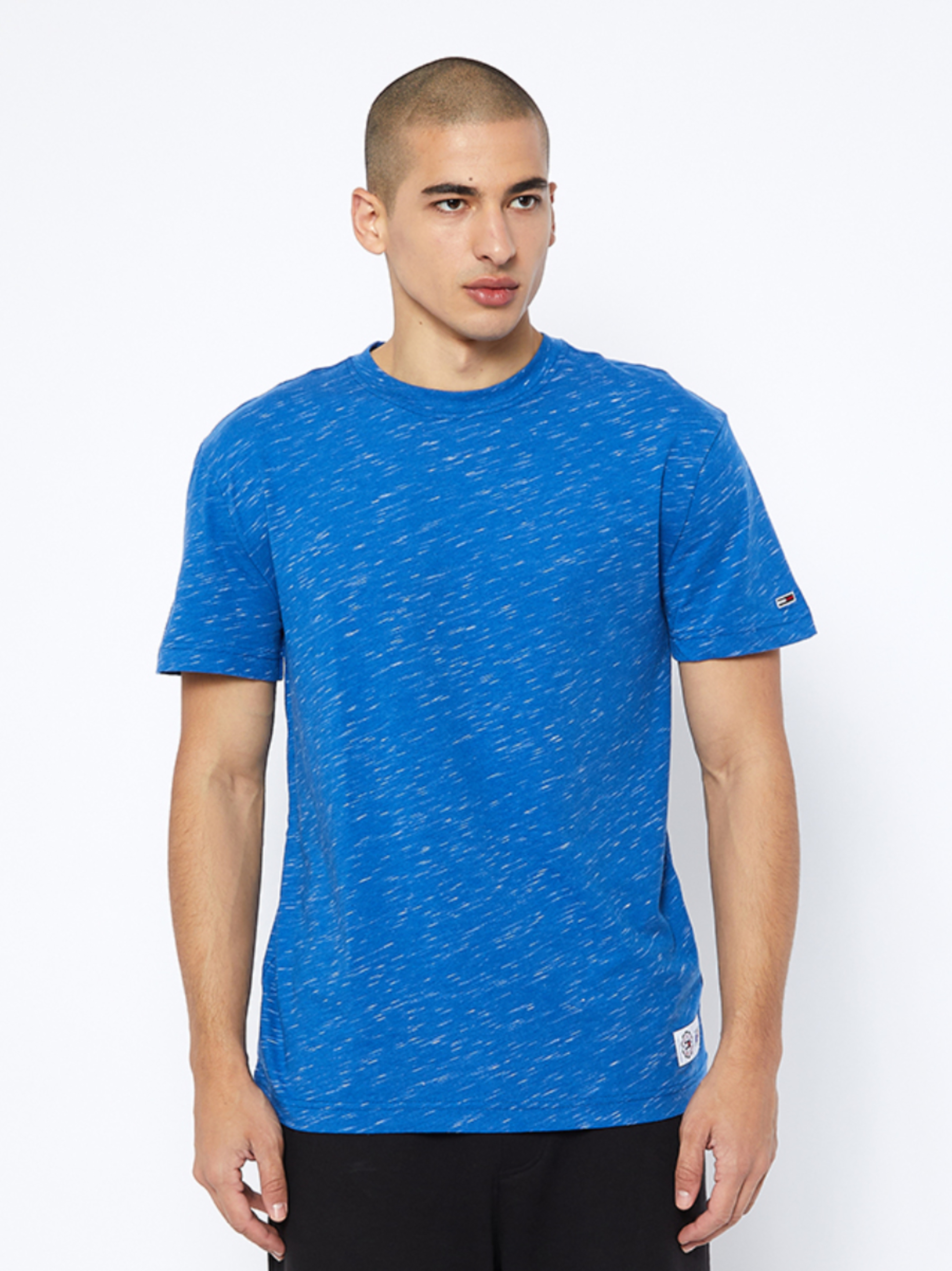 Tommy Jeans pánské modré tričko HEATHERED SLUB TEE - M (C6W)