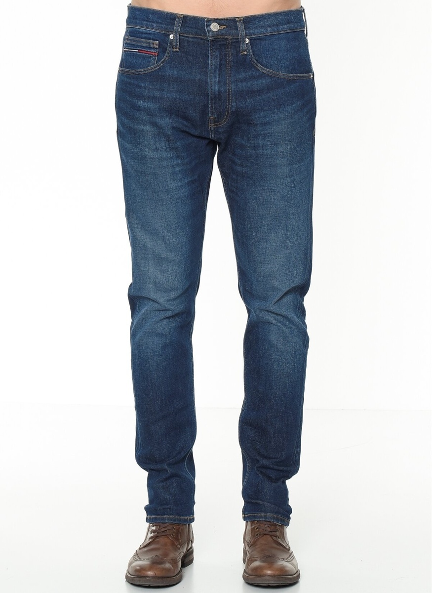 Tommy Jeans pánské tmavě modré džíny Modern - 36/34 (1A4)