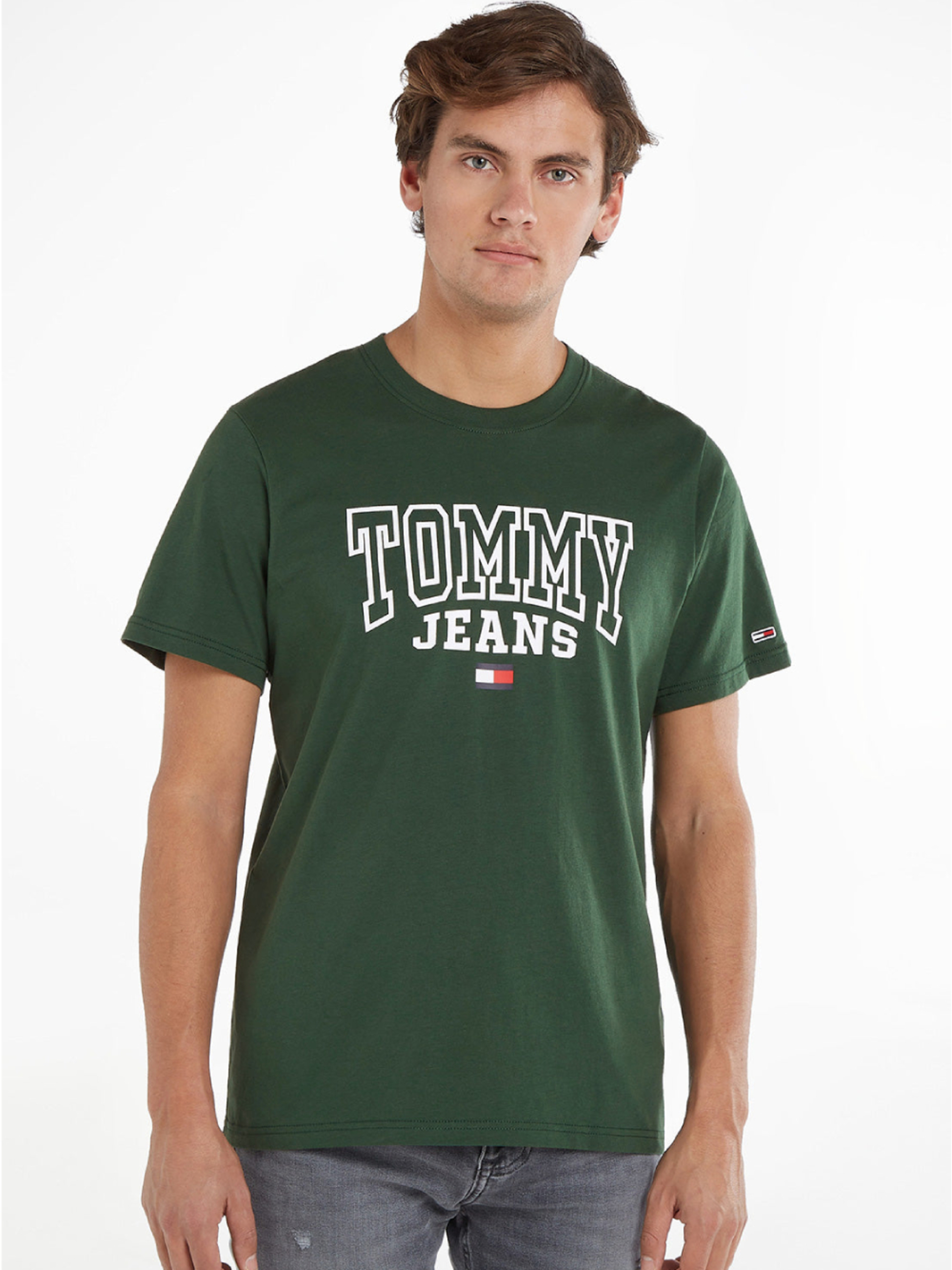 Levně Tommy Jeans pánské zelené tričko - XXL (L2M)