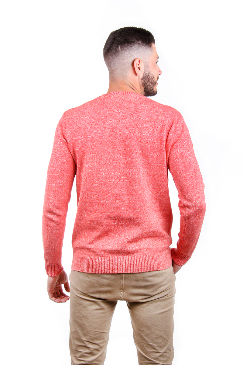 Tommy Hilfiger pánský červený melírovaný svetr - L (XA8)