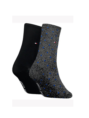 Tommy Hilfiger dámské černé ponožky 2 pack Dot - 35/38 (027)