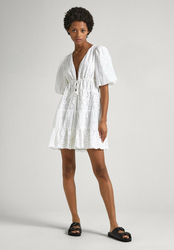 Pepe Jeans dámské bílé šaty DELIA - XS (800)