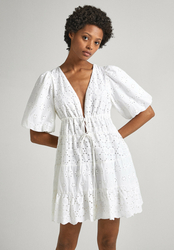 Pepe Jeans dámské bílé šaty DELIA - L (800)