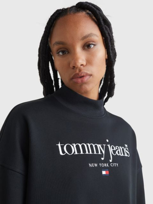 Tommy Jeans dámské černé mikinové šaty - L (BDS)