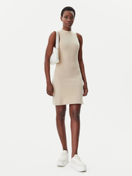 Calvin Klein dámské béžové šaty - L (PF0)