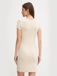Calvin Klein dámské béžové šaty - XS (PB5)