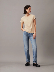 Calvin Klein dámské béžové tričko - S (RAE)
